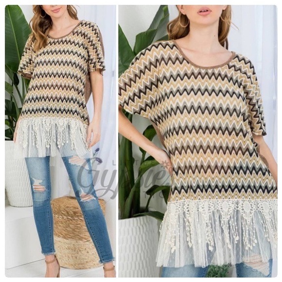 Ryu Miss-oni Chevron and Lace Tunic - Picture 10 of 12